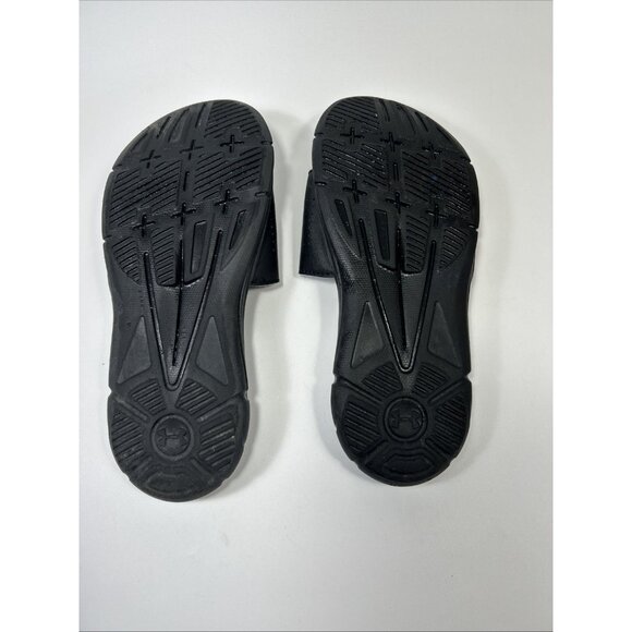 Under Armour 4D Foam Slide Sandals Black Youth Boys Size 4Y Adjustable Hook Loop - Picture 7 of 7